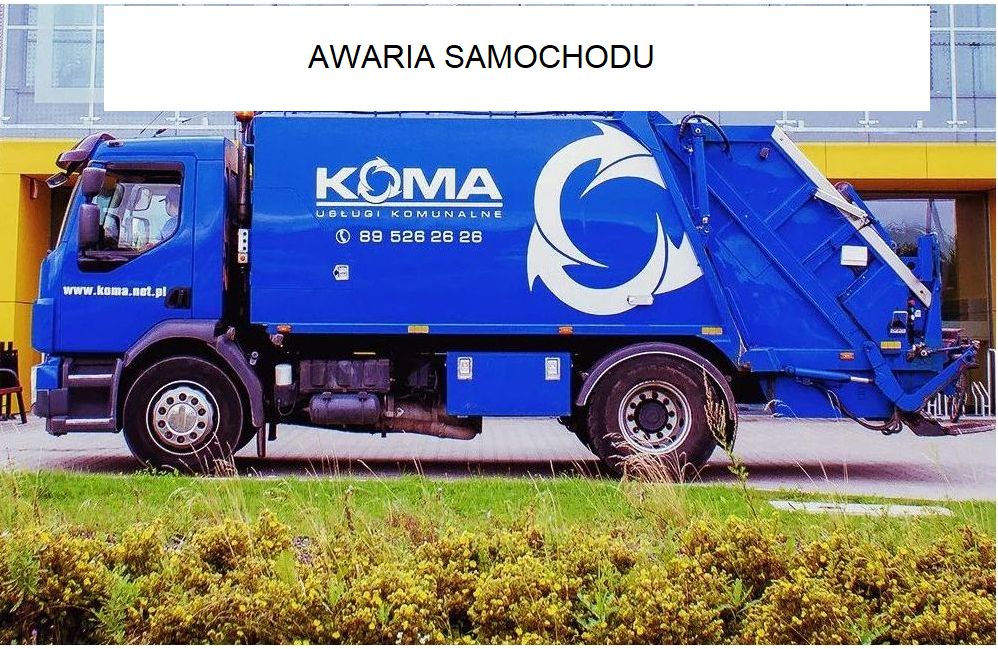 Ilustracja do informacji: Pojazd odbierający odpady z terenu Gminy Gronowo Elbląskie uległ awarii